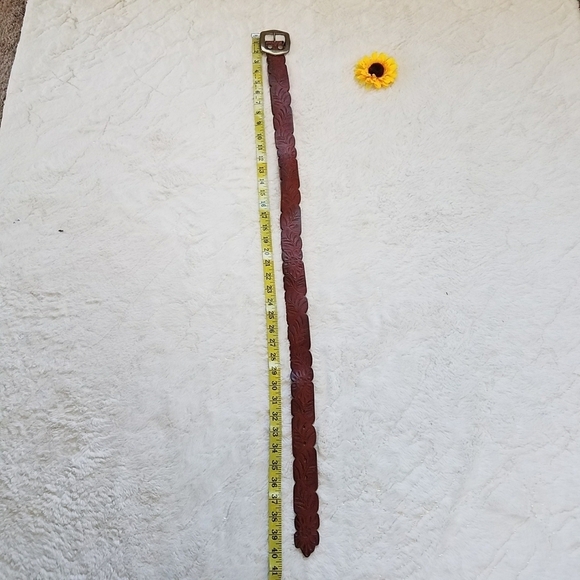 Lucky Brand Floral Tooled Leather Belt